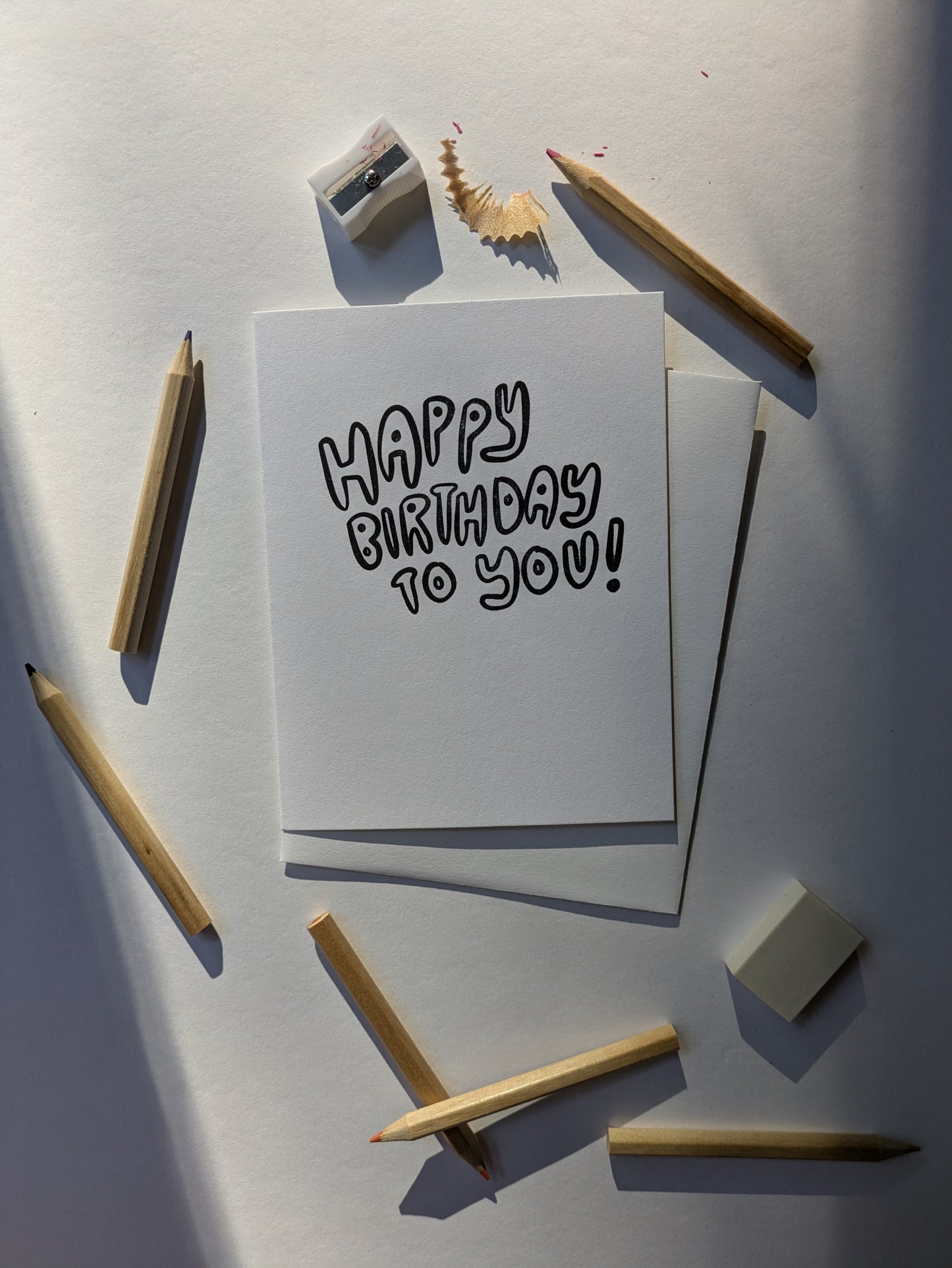 Birthday Coloring Card Boxed Set of 8 - Letterpress Printed