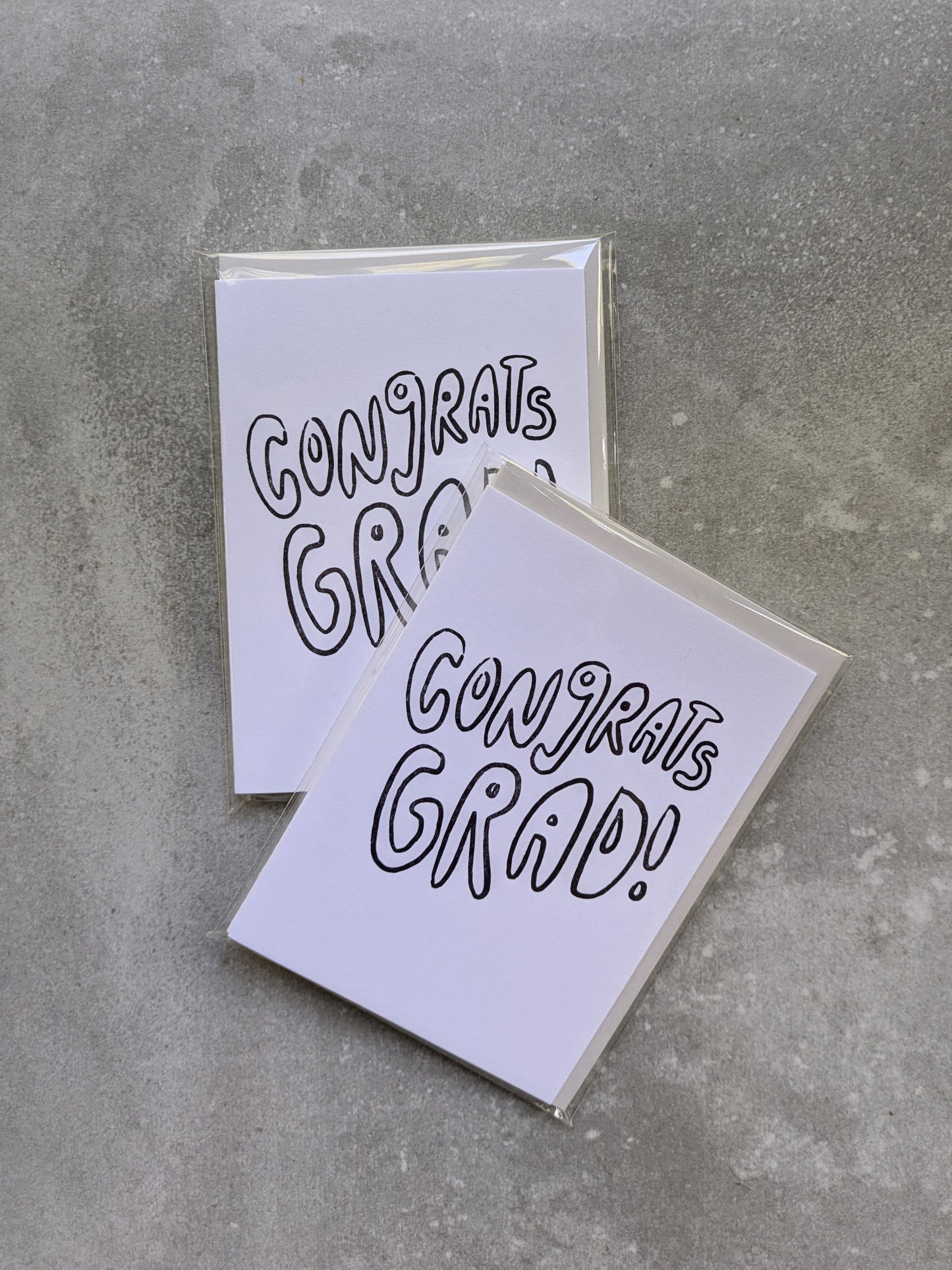 Congrats Grad Letterpress Coloring Cards – Set of 4 | DIY Graduation Greeting Cards on 100% Cotton Paper