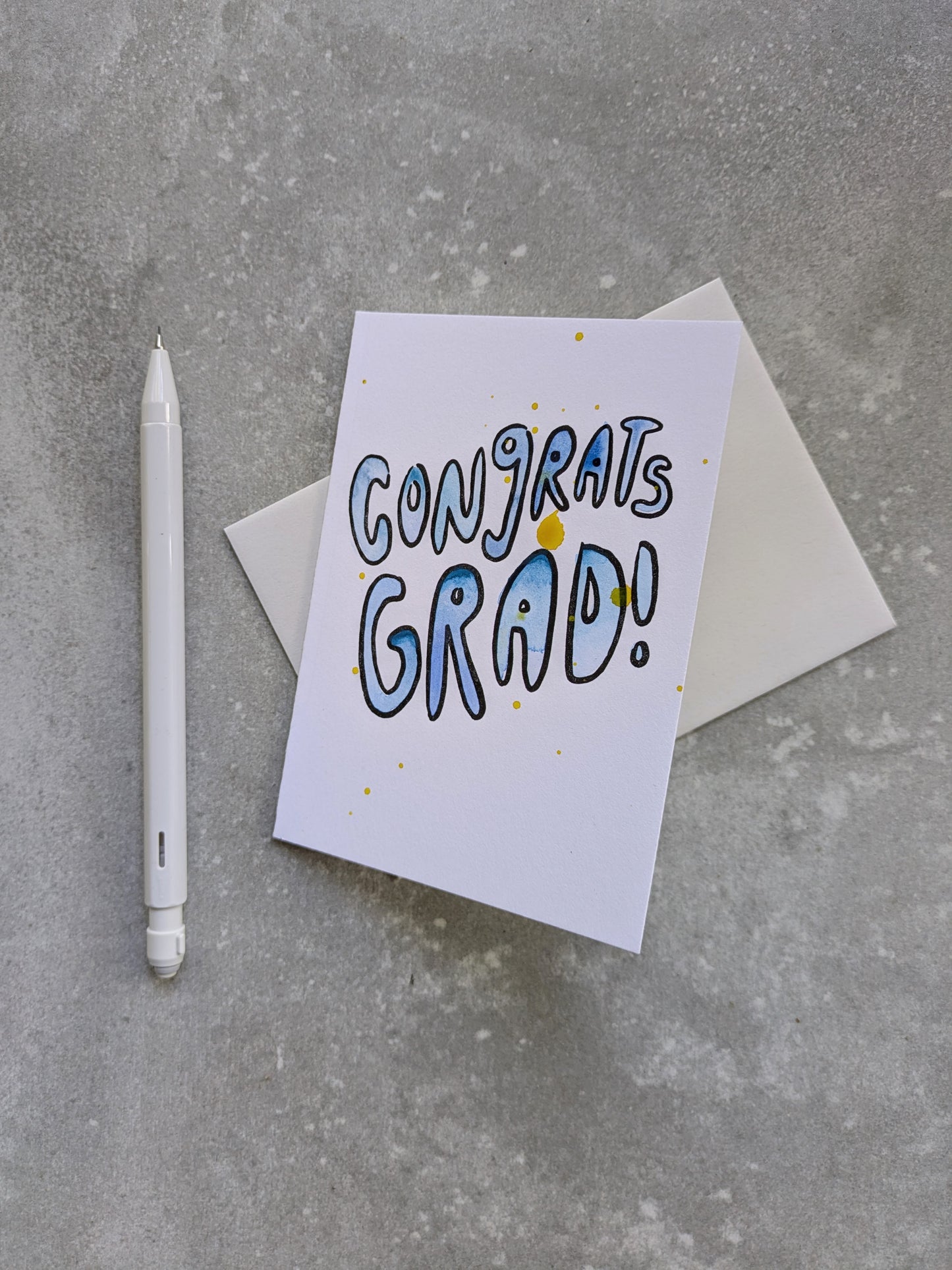 Congrats Grad Letterpress Coloring Cards – Set of 4 | DIY Graduation Greeting Cards on 100% Cotton Paper
