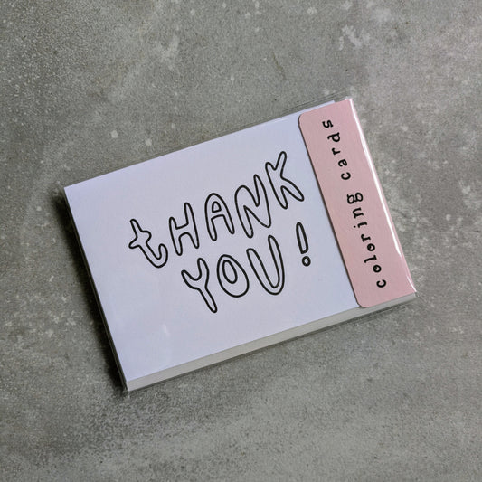 Thank You Letterpress Coloring Cards – Set of 4 | A1 DIY Note Cards on Cotton Paper