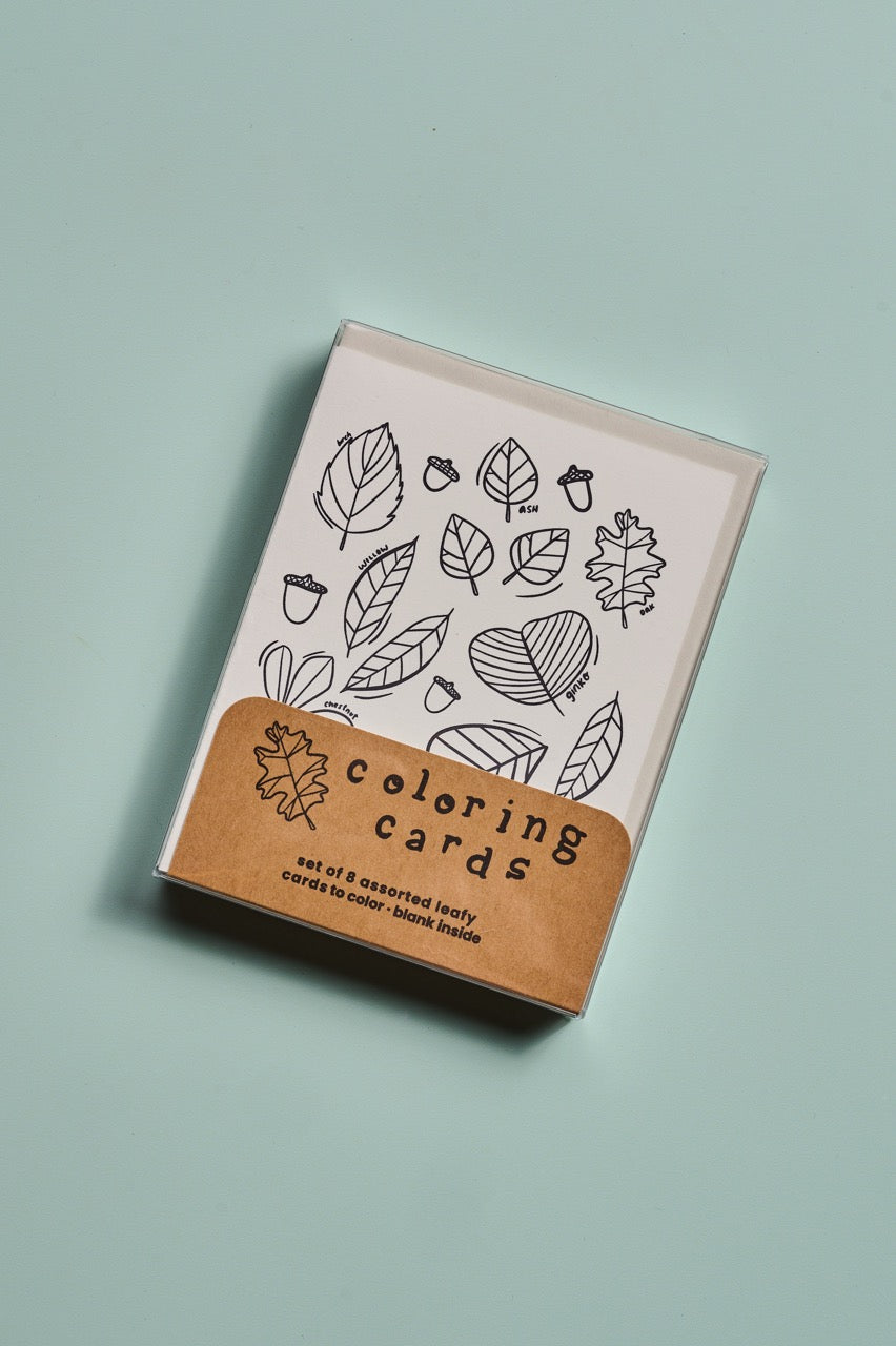 Leafy Coloring Cards: Boxed Set of 8