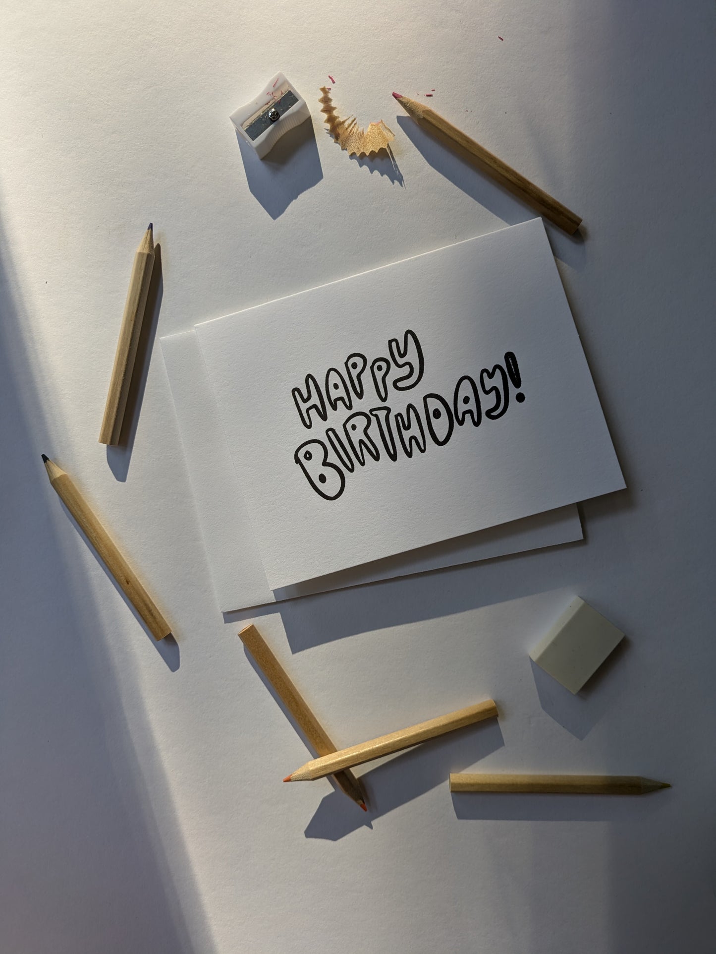 Happy Birthday Coloring Card - Letterpress Printed