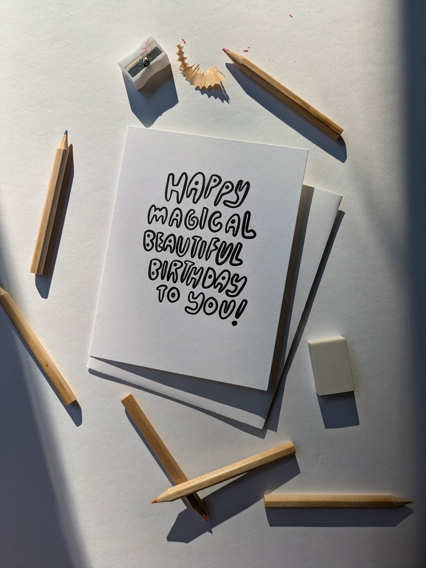 Birthday Coloring Card Boxed Set of 8 - Letterpress Printed
