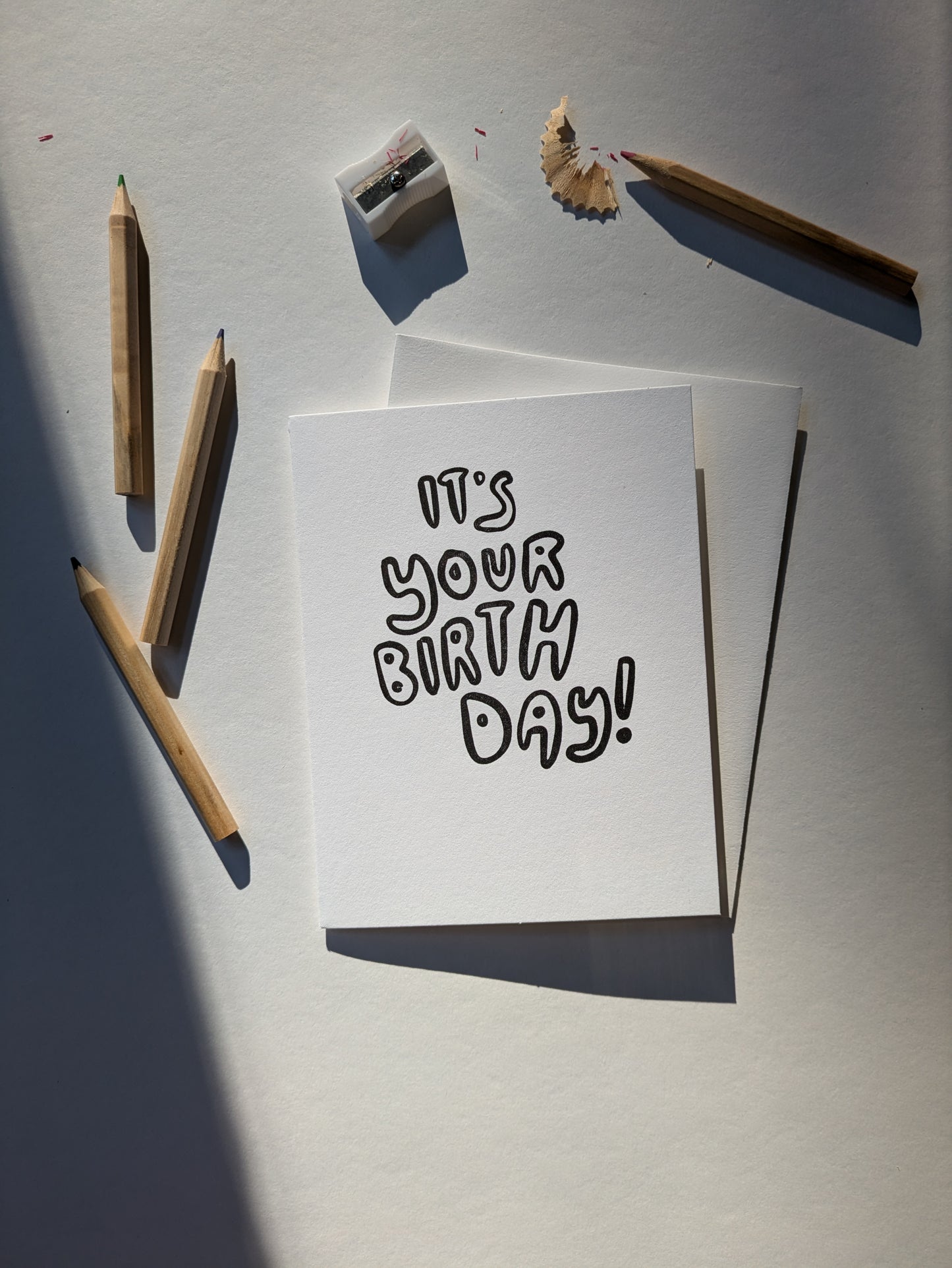 Birthday Coloring Card Boxed Set of 8 - Letterpress Printed
