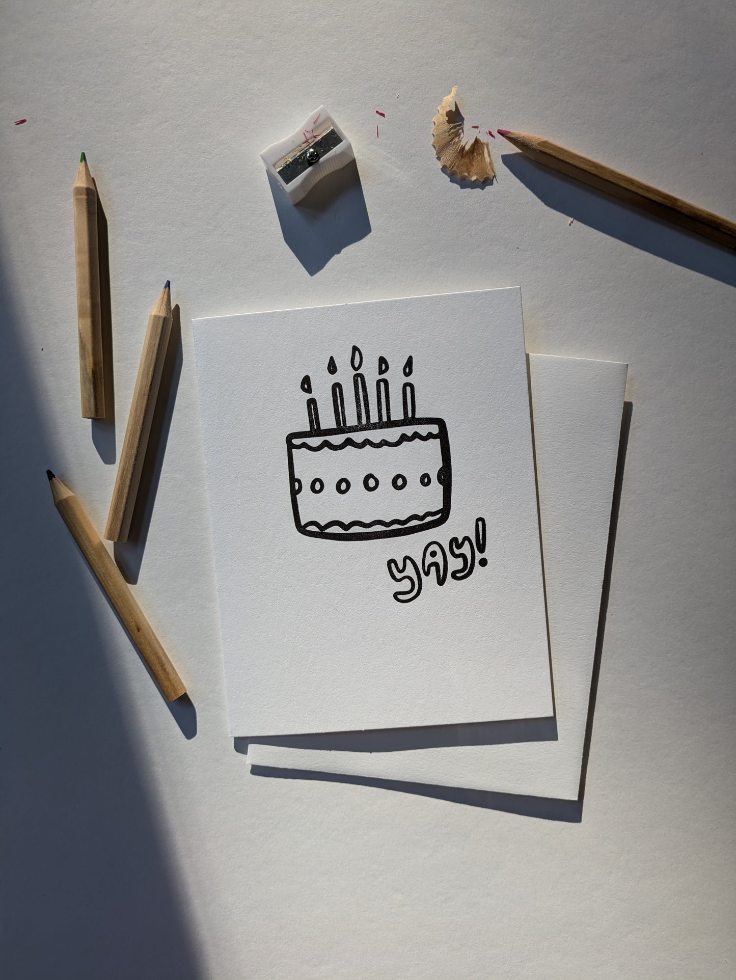 Yay Cake! Birthday Coloring Card - Letterpress Printed