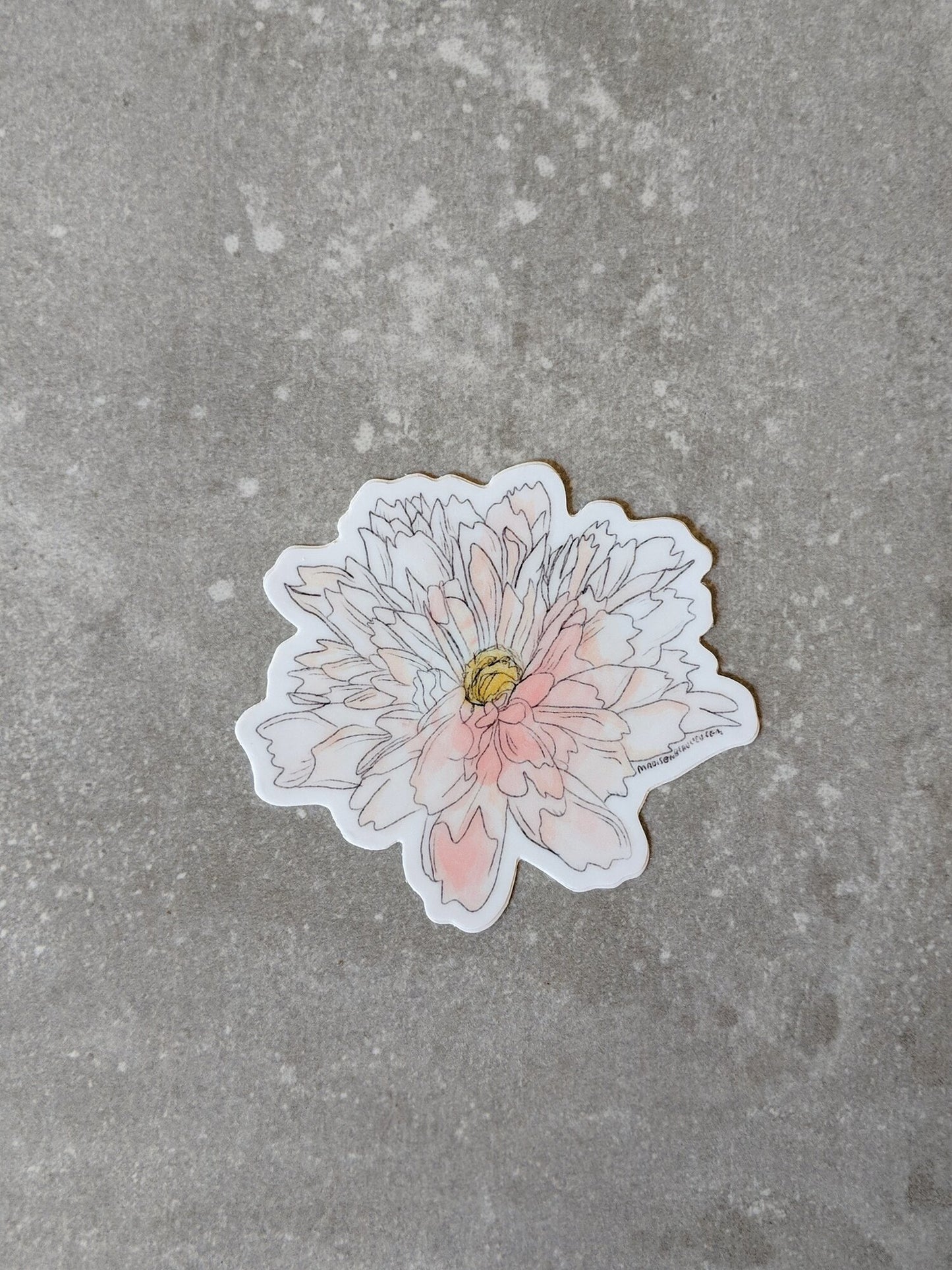 Dahlia Flower Sketch Sticker