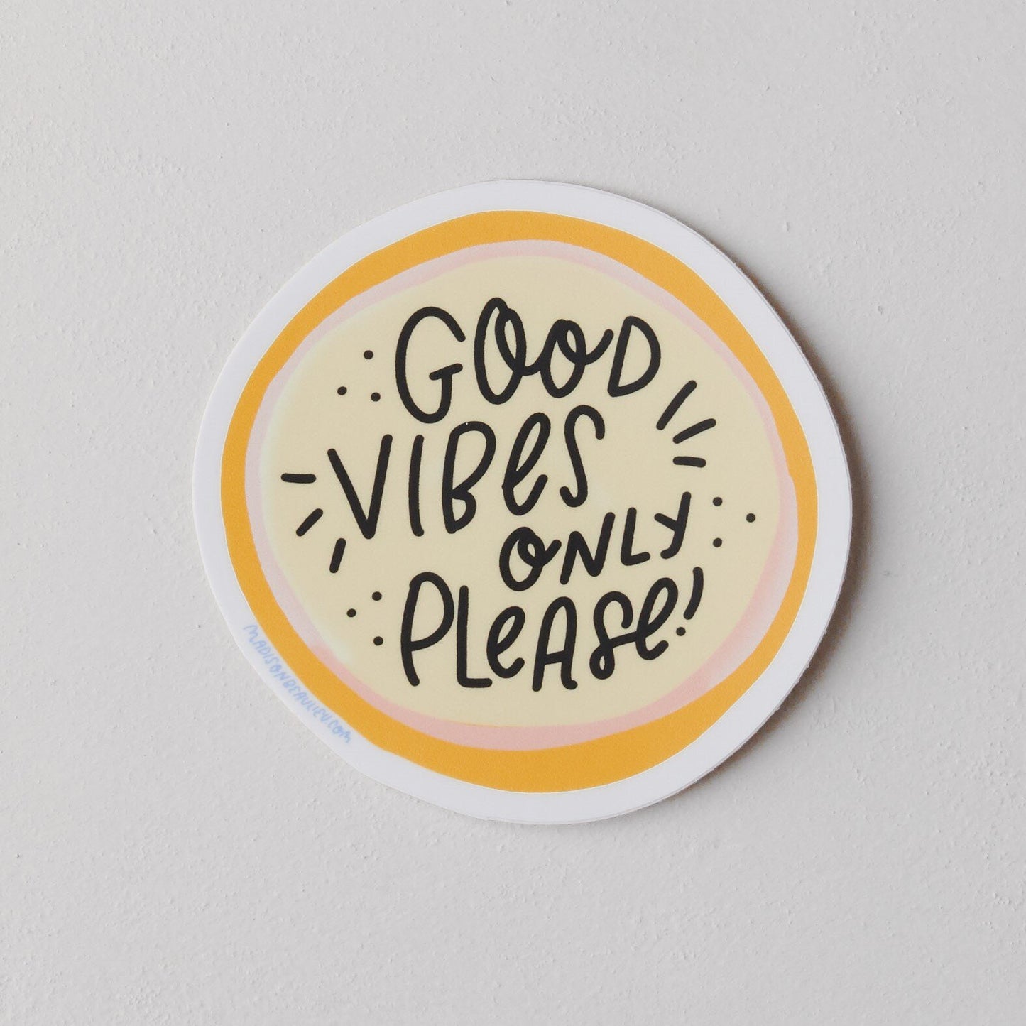 Good Vibes Only in Sunny Yellow Sticker
