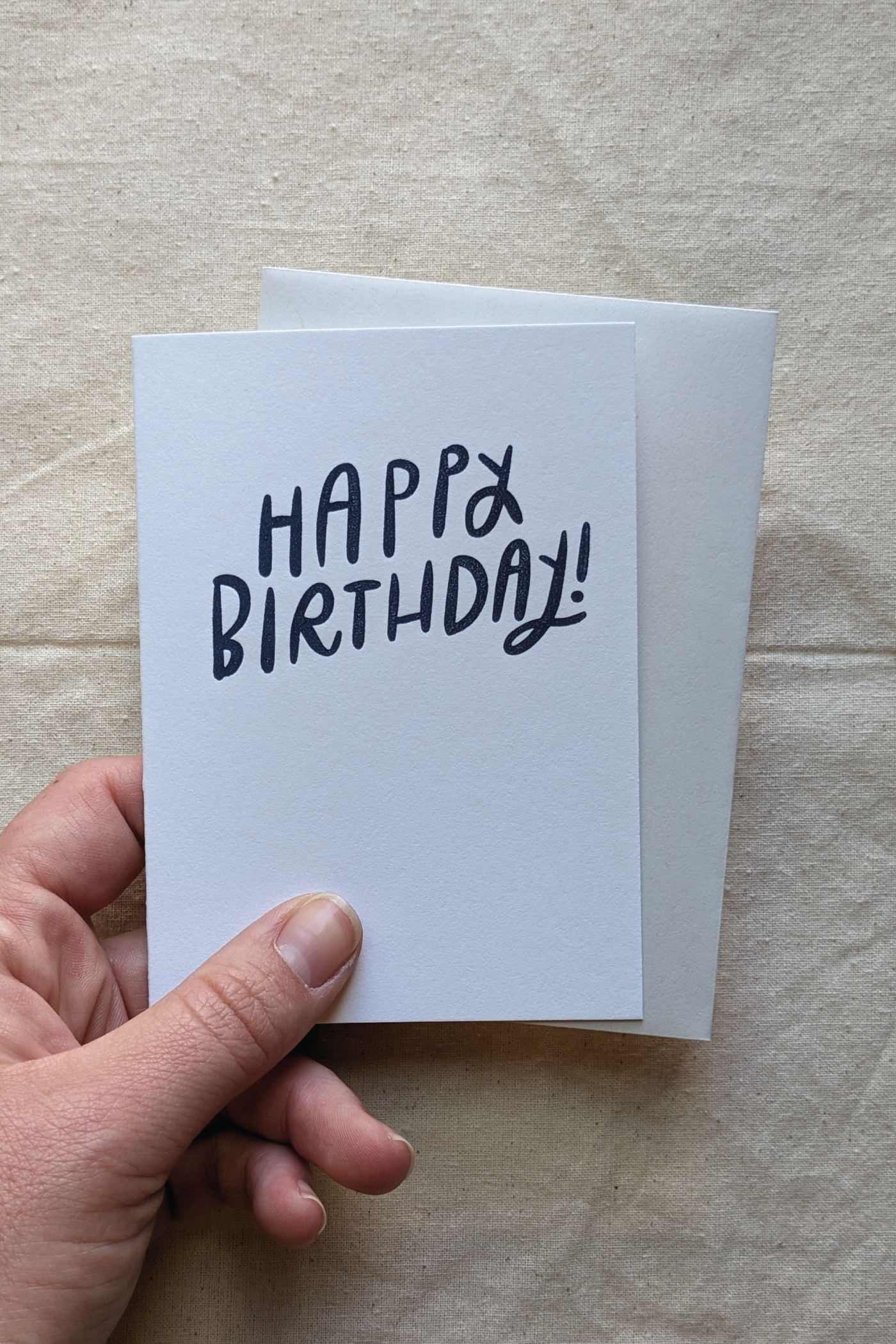 Happy Birthday Card in Blue Brush Script