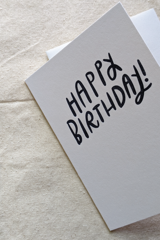 Happy Birthday Card in Blue Brush Script