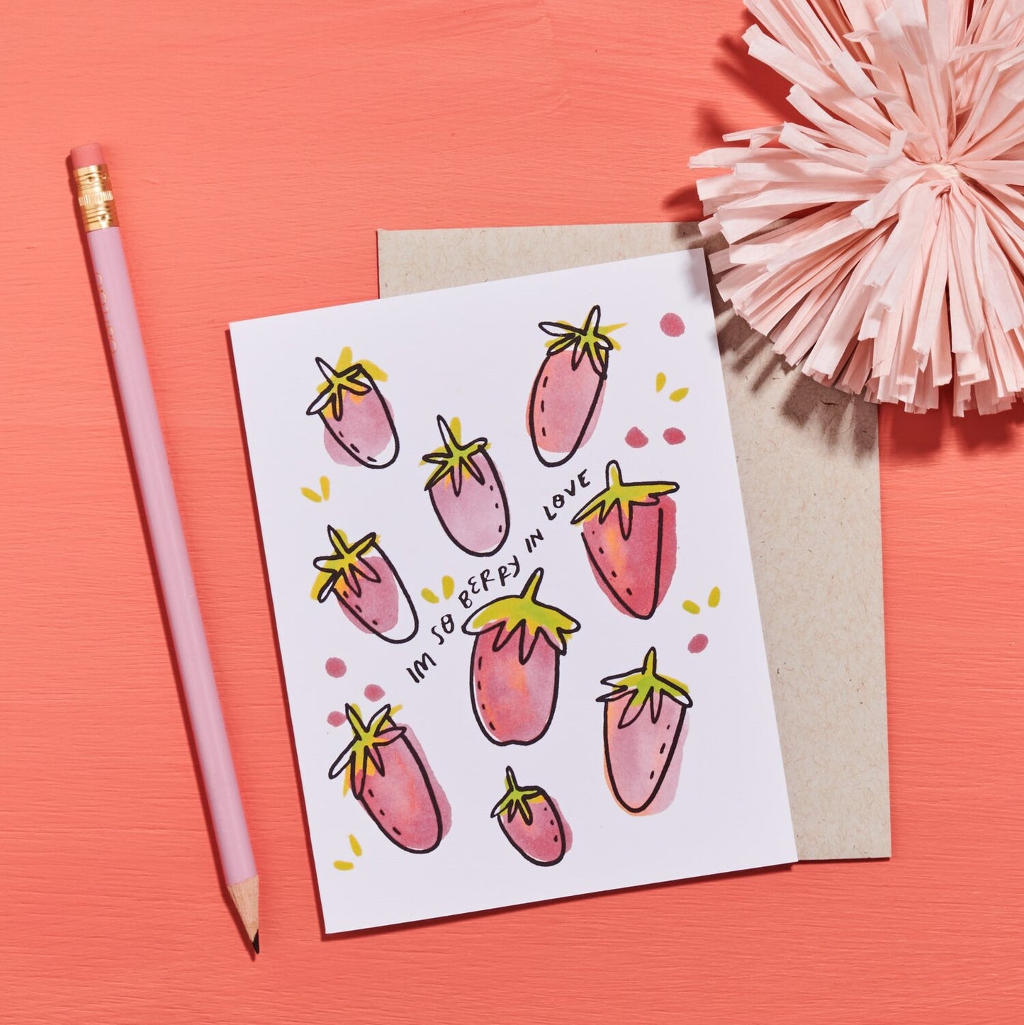 I'm So Berry in Love Strawberry Card