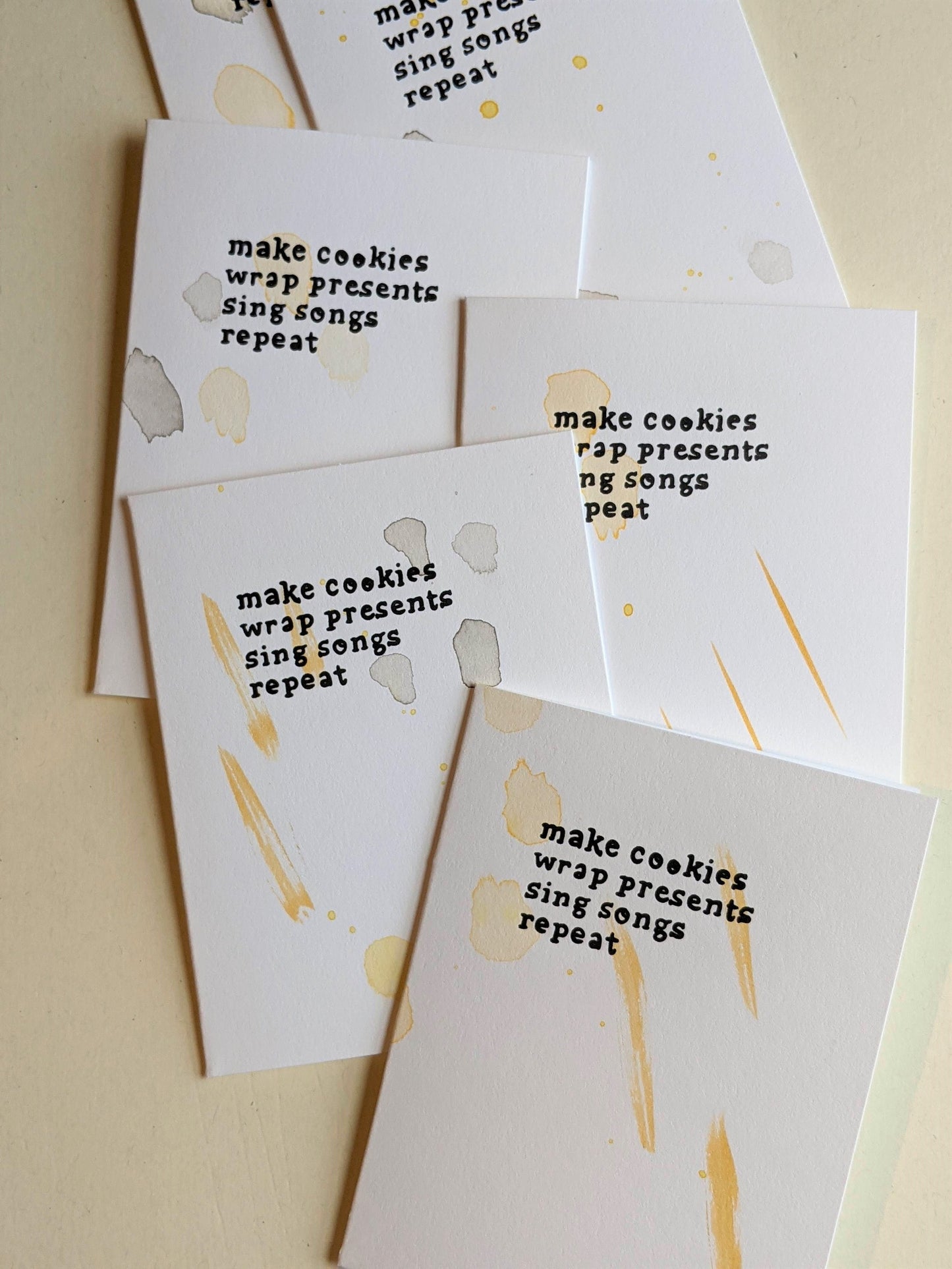 Make Wrap Sing Repeat Hand Painted Letterpress Card