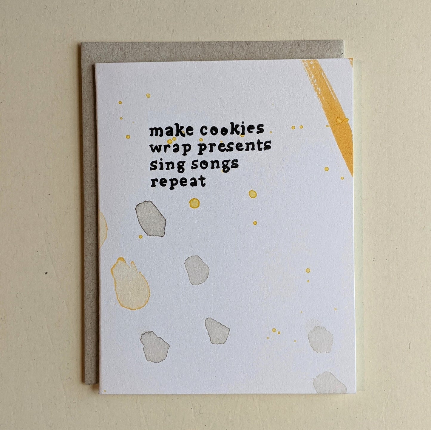 Make Wrap Sing Repeat Hand Painted Letterpress Card