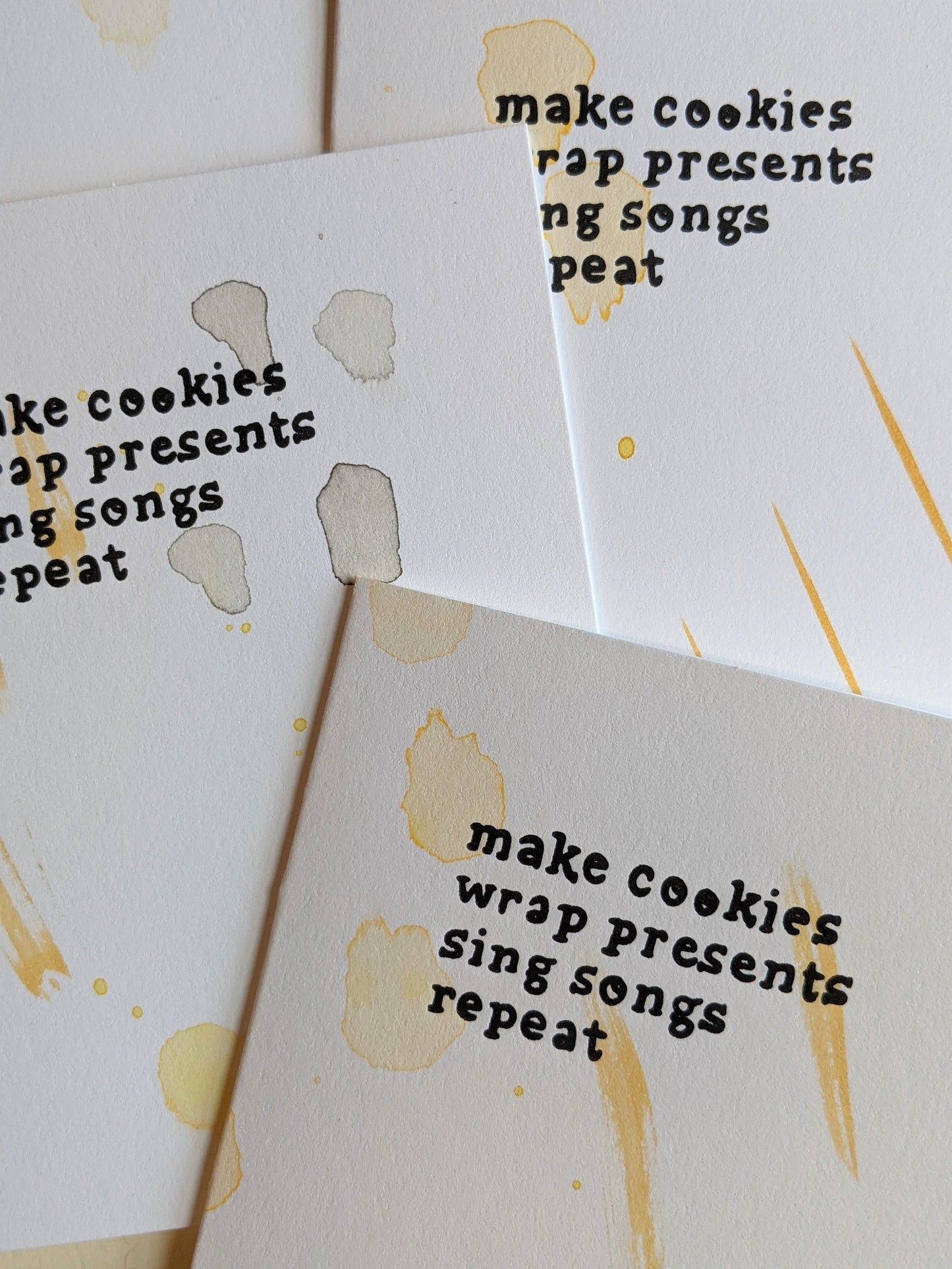 Make Wrap Sing Repeat Hand Painted Letterpress Card