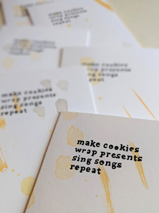 Make Wrap Sing Repeat Hand Painted Letterpress Card