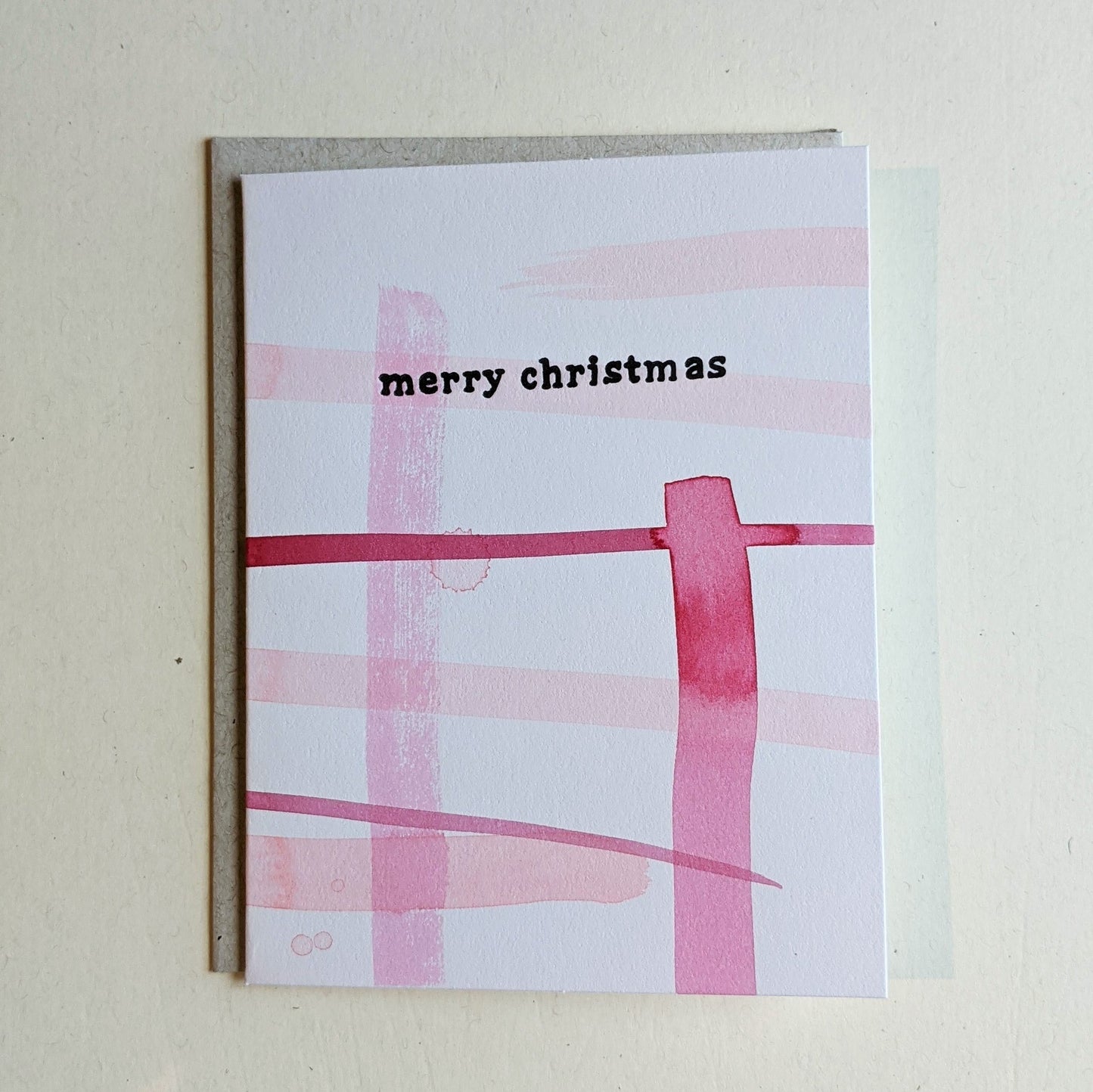 Merry Christmas Hand Painted Letterpress Card