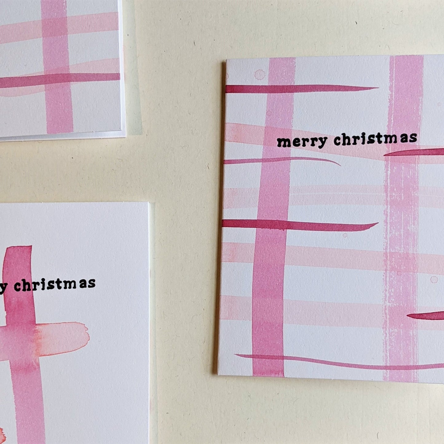 Merry Christmas Hand Painted Letterpress Card