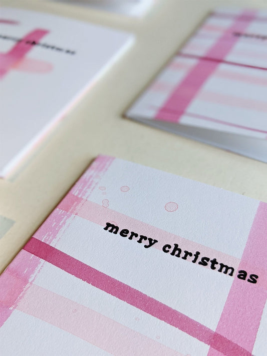 Merry Christmas Hand Painted Letterpress Card