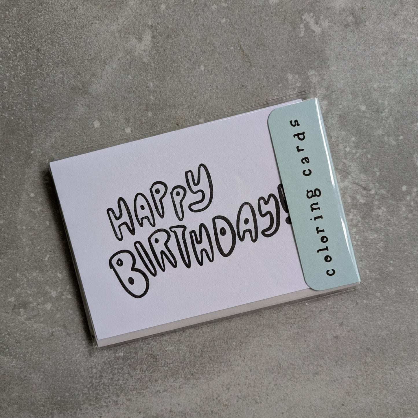 Happy Birthday Letterpress Coloring Cards – Set of 4 | Minimalist DIY Birthday Cards on 100% Cotton Paper