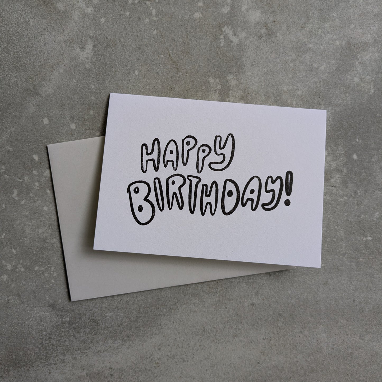 Happy Birthday Letterpress Coloring Cards – Set of 4 | Minimalist DIY Birthday Cards on 100% Cotton Paper
