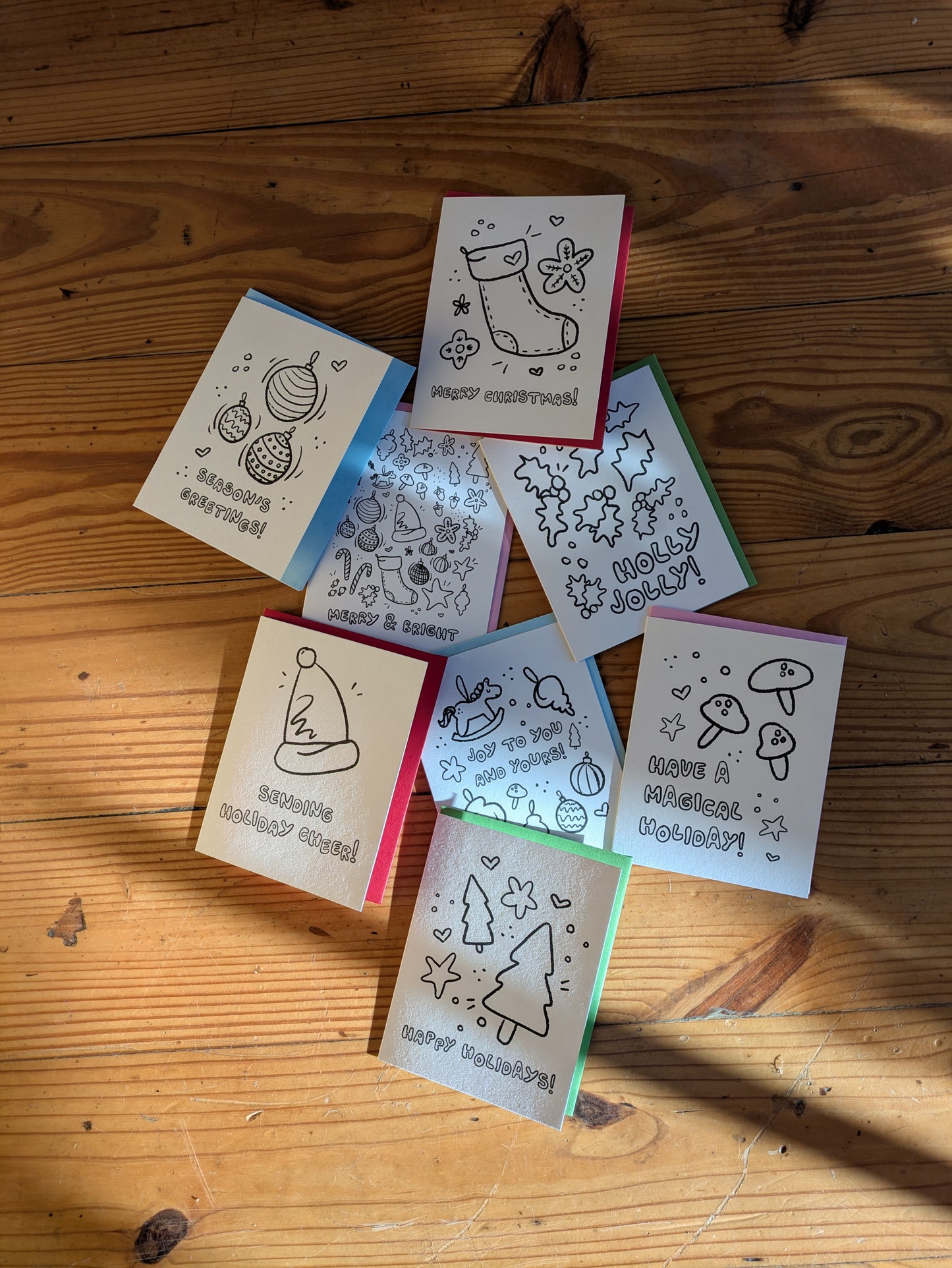 Christmas Coloring Cards - Boxed Set of 8