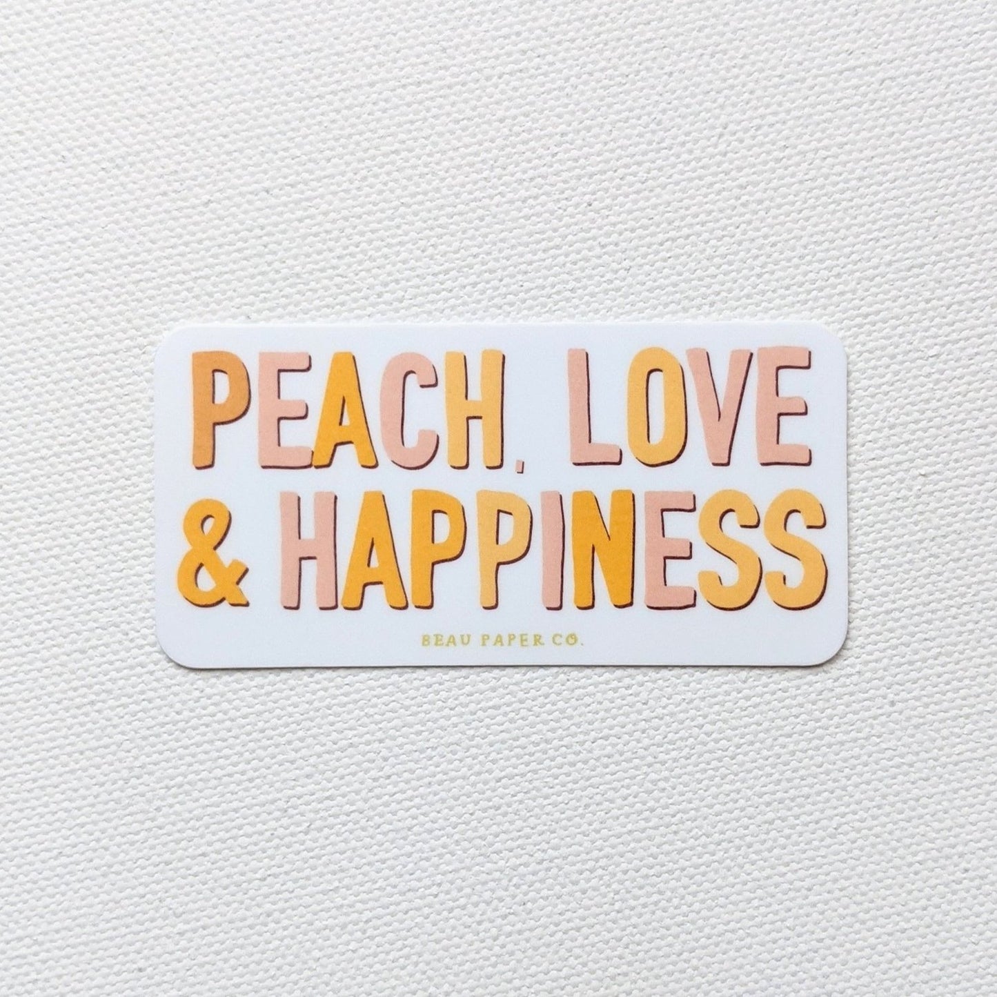 Peach Love and Happiness Sticker