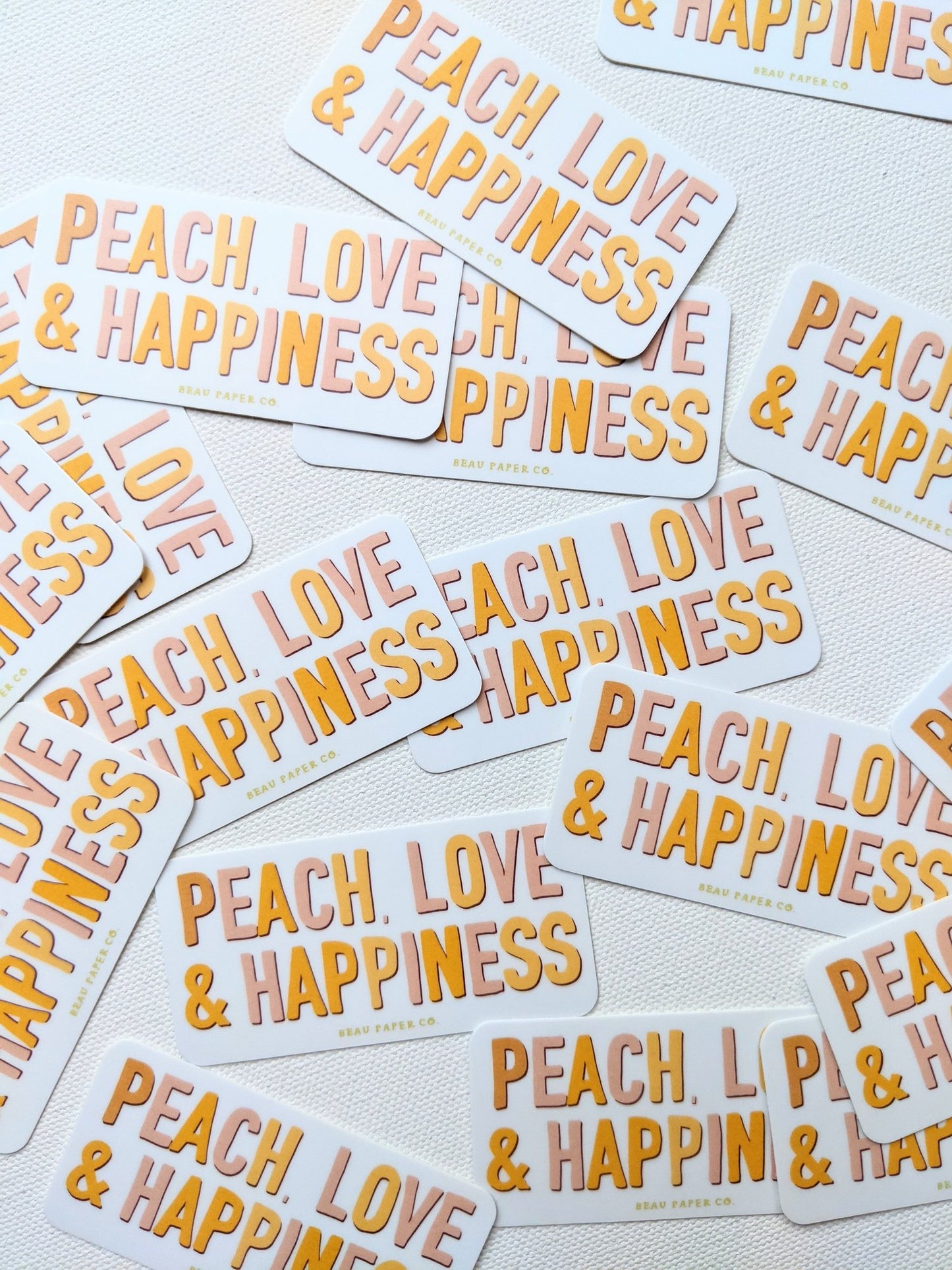 Peach Love and Happiness Sticker