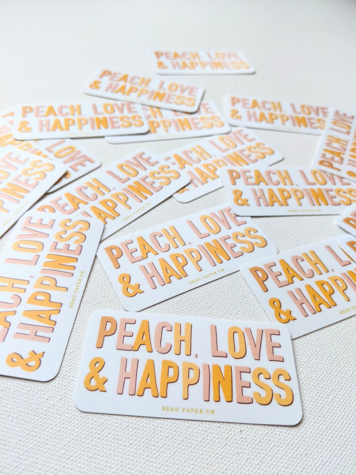 Peach Love and Happiness Sticker