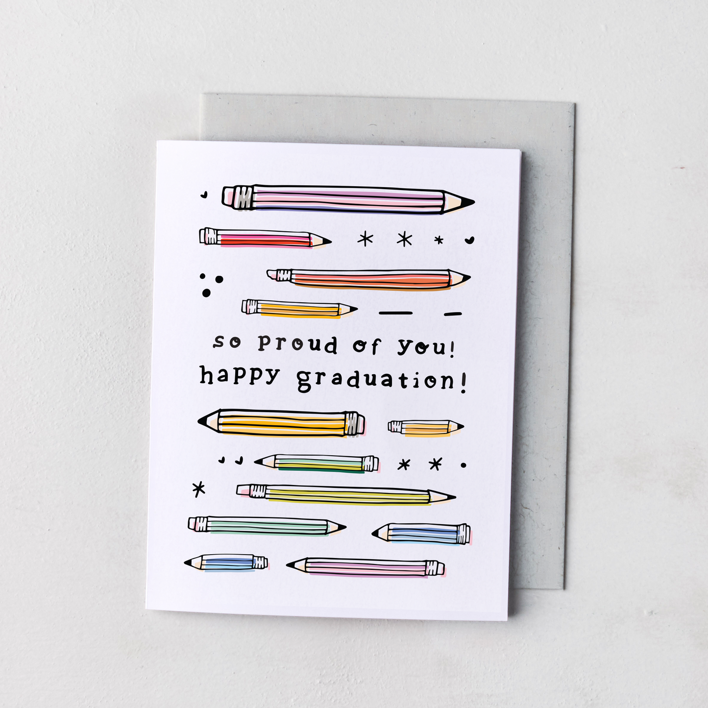 So Proud Rainbow Pencil Graduation Card