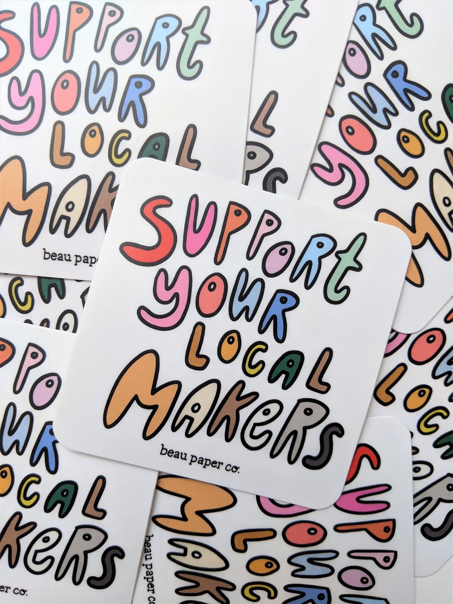 Support Your Local Makers Rainbow Sticker