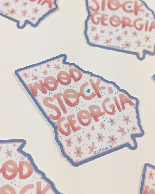 Woodstock Georgia Die Cut Sticker