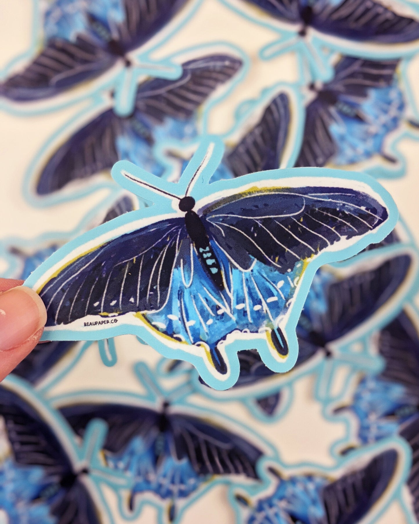 Blue Butterfly Sticker