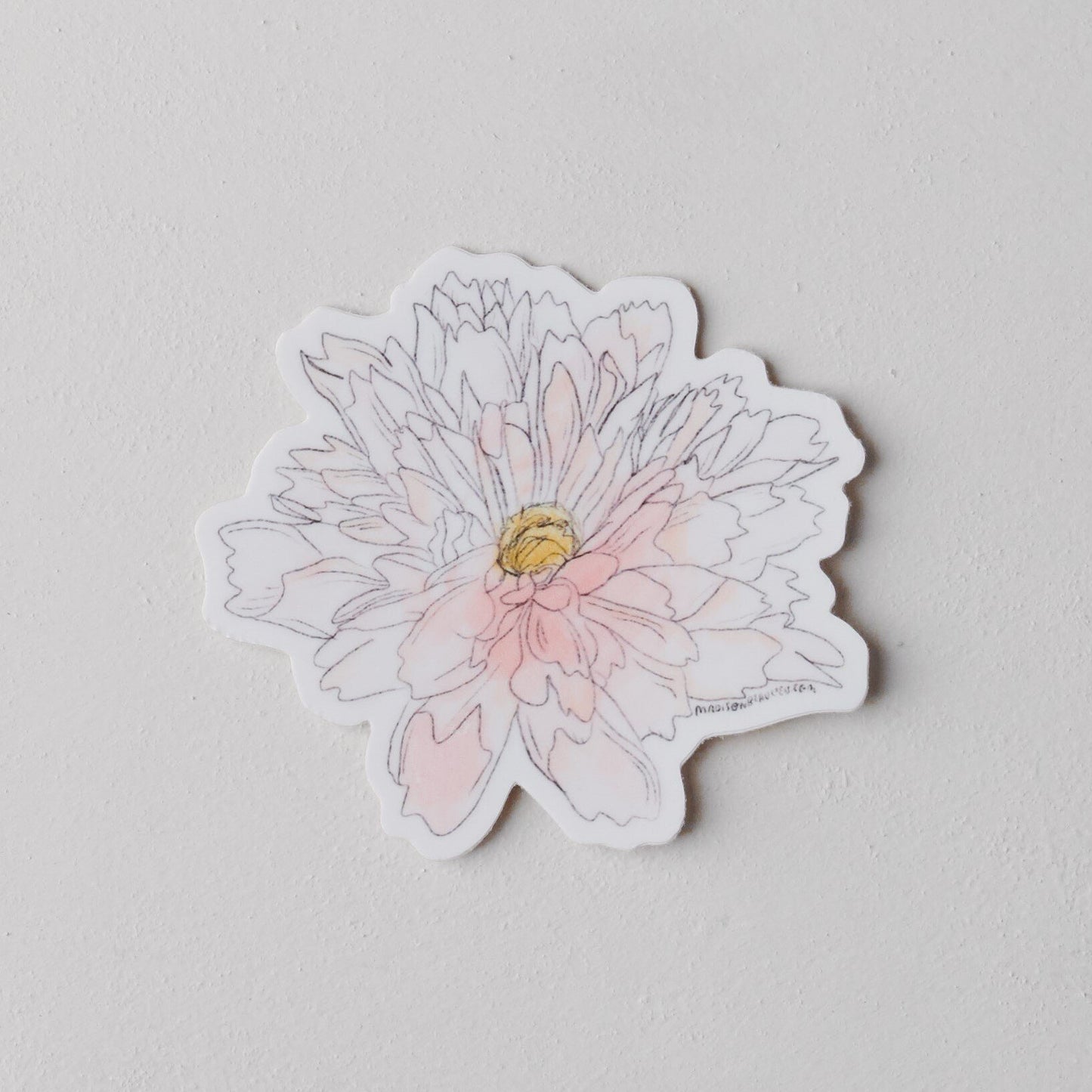 Dahlia Flower Sketch Sticker