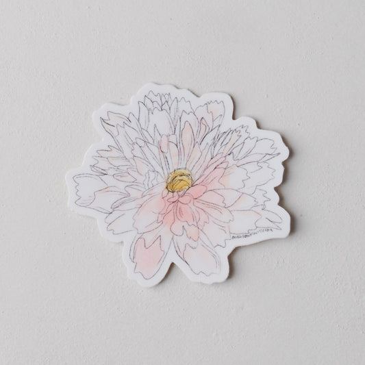 Dahlia Flower Sketch Sticker