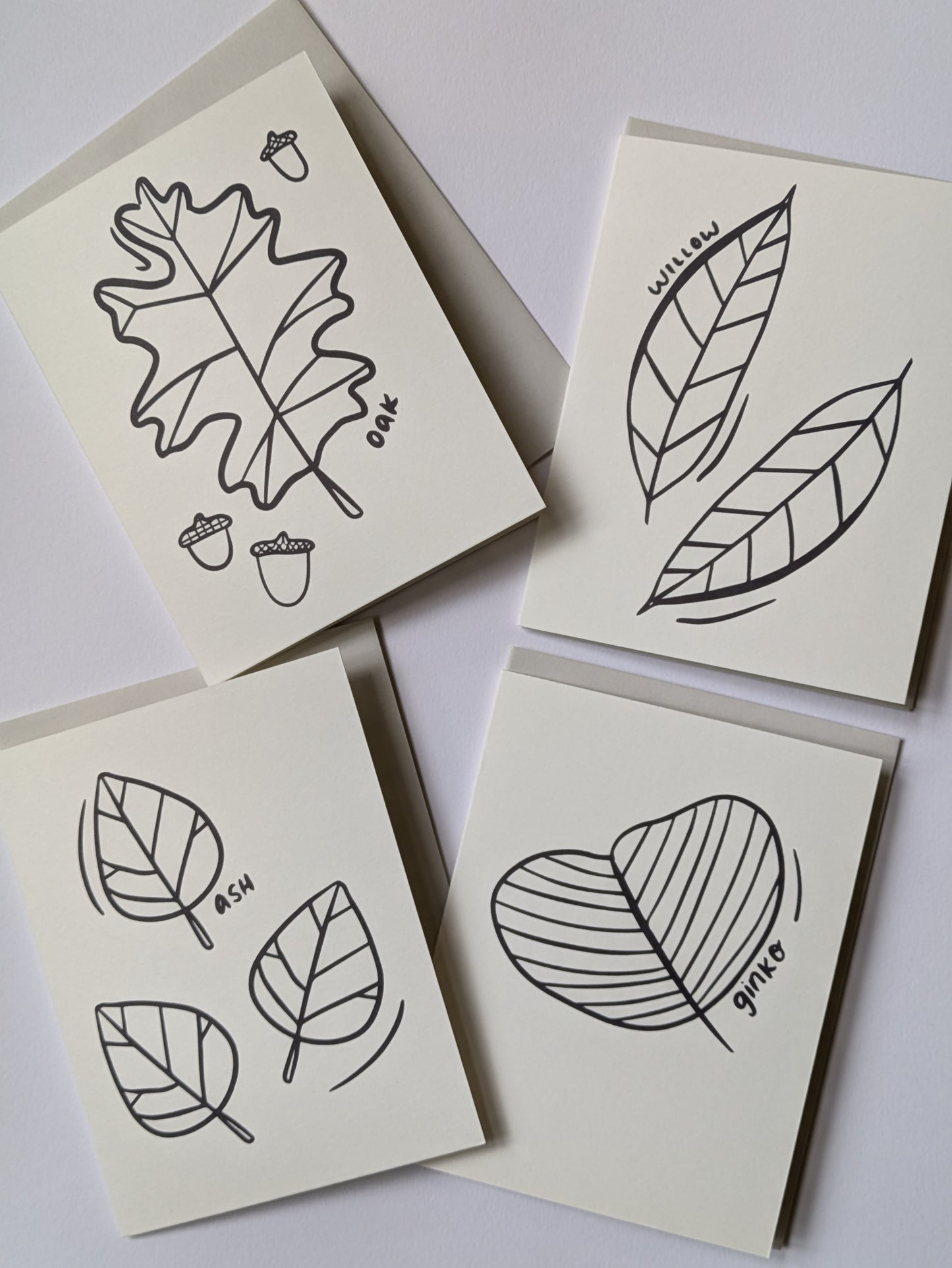 Leafy Coloring Cards: Boxed Set of 8