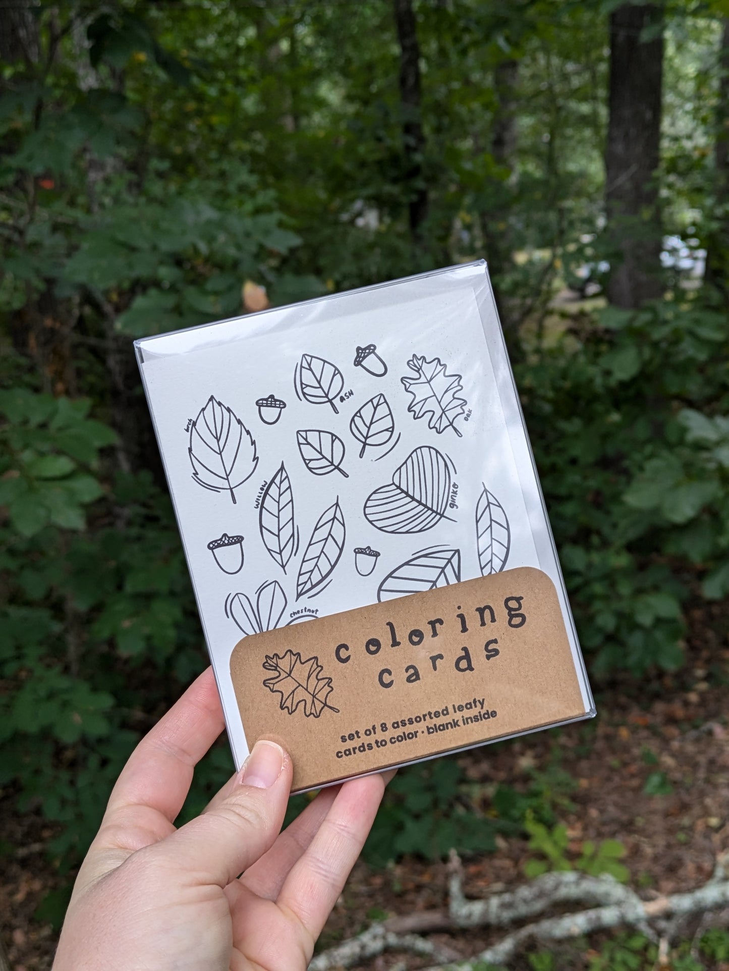 Leafy Coloring Cards: Boxed Set of 8