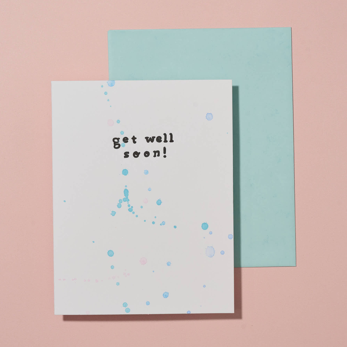 Get Well Soon Hand Painted Letterpress Card