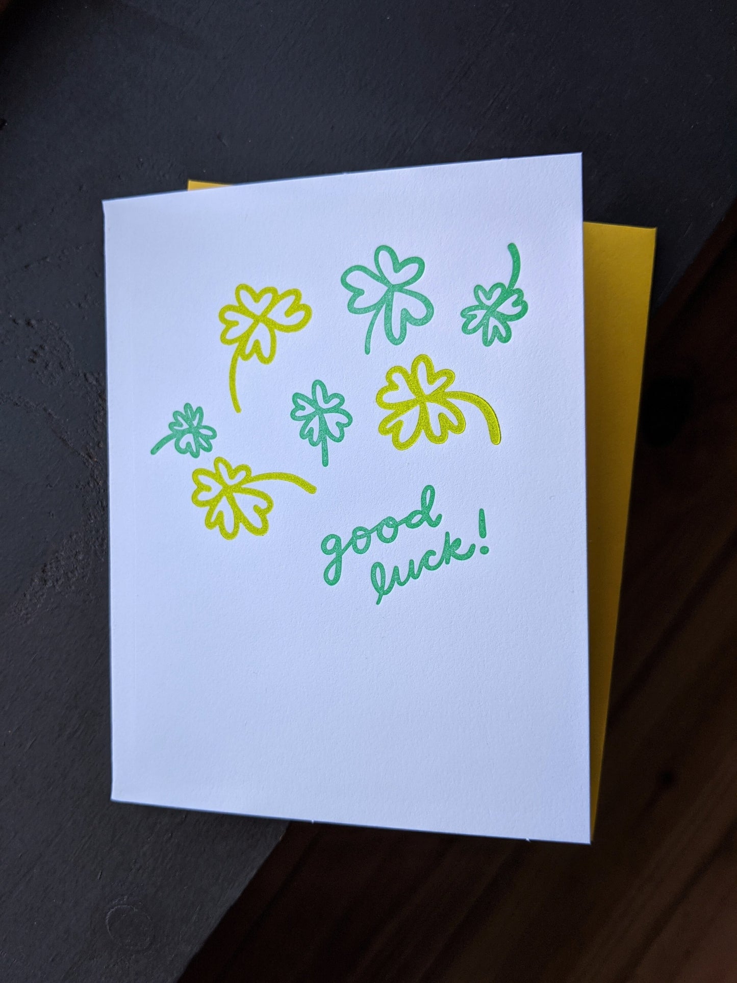 Good Luck! Folded Letterpress Card