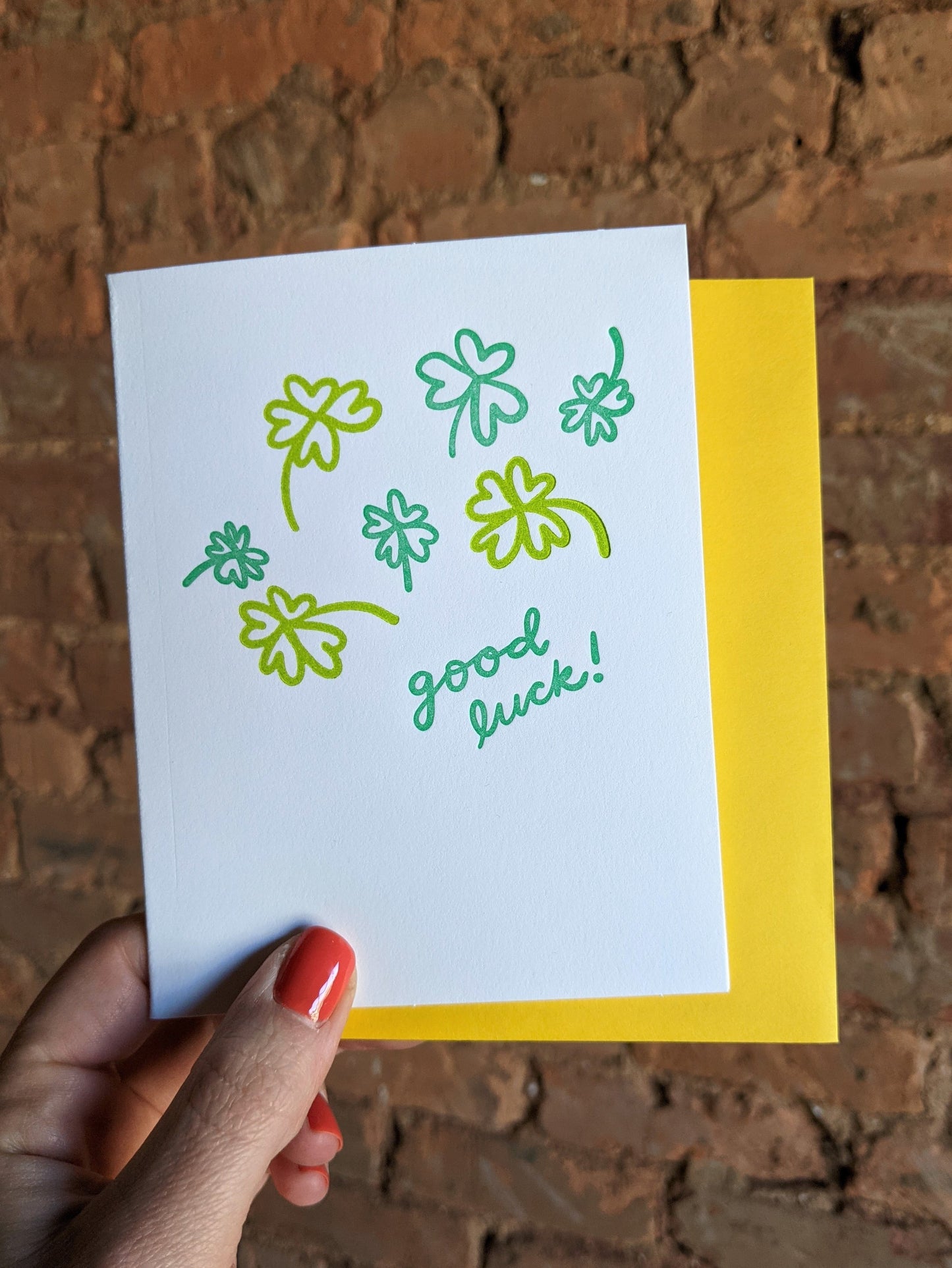 Good Luck! Folded Letterpress Card