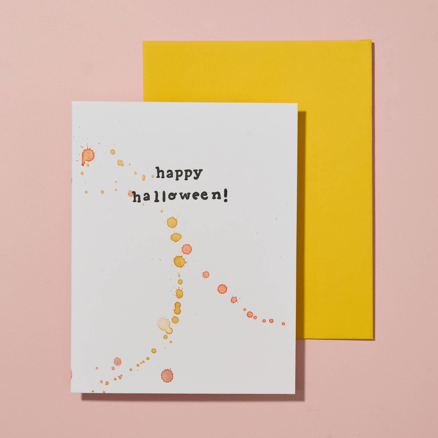 Happy Halloween Hand Painted Letterpress Card