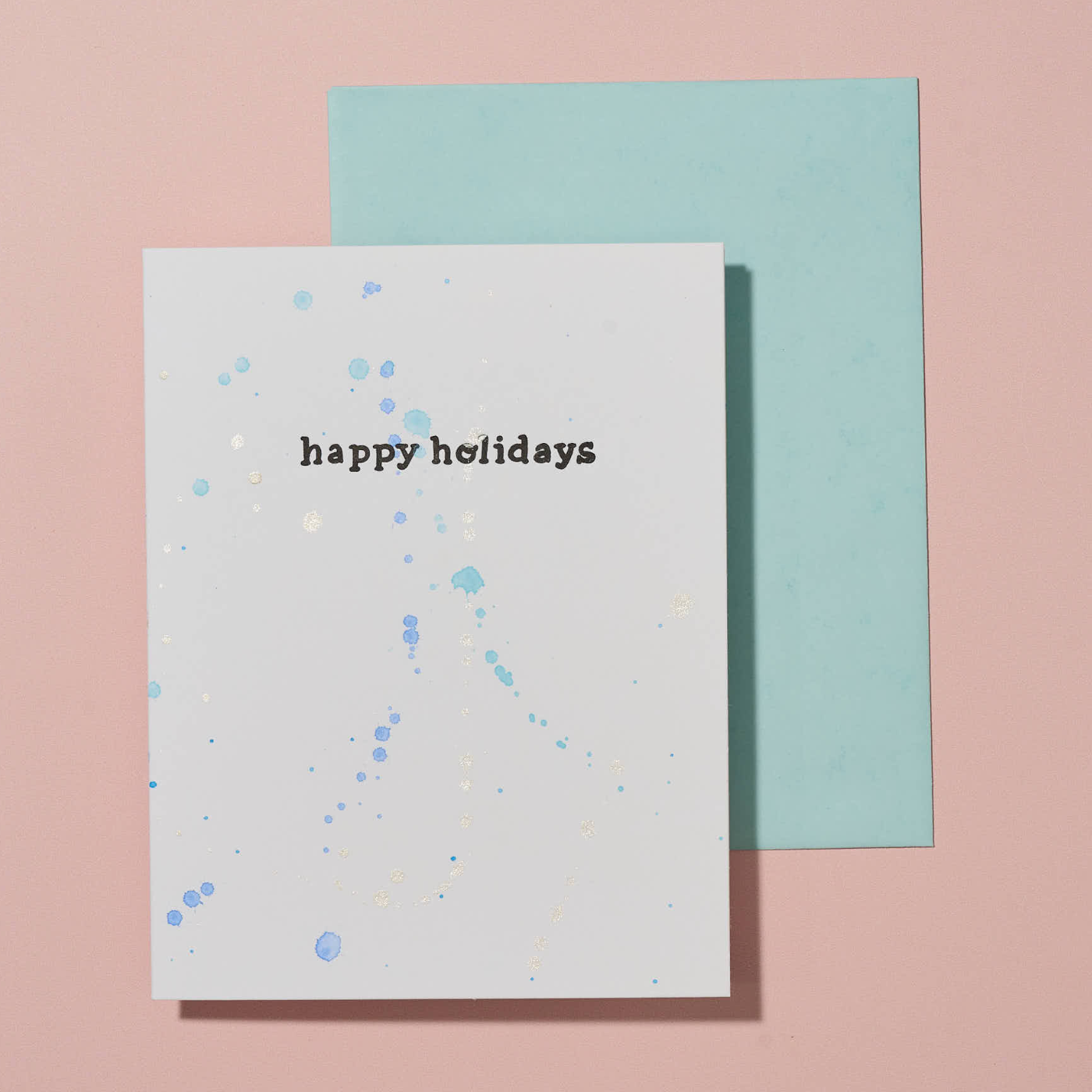Happy Holidays Hand Painted Letterpress Card