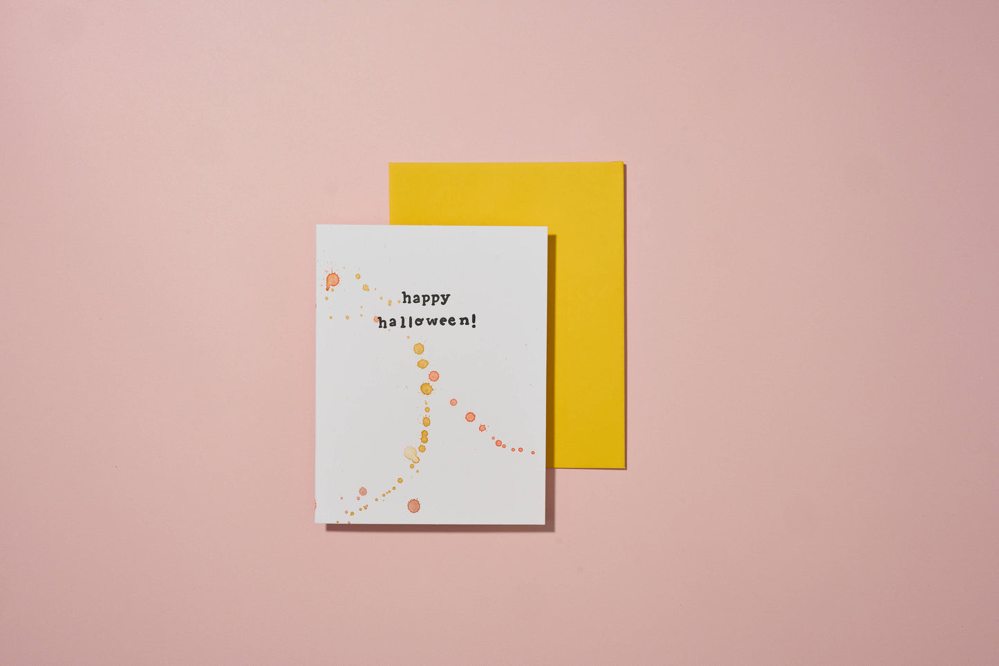 Happy Halloween Hand Painted Letterpress Card