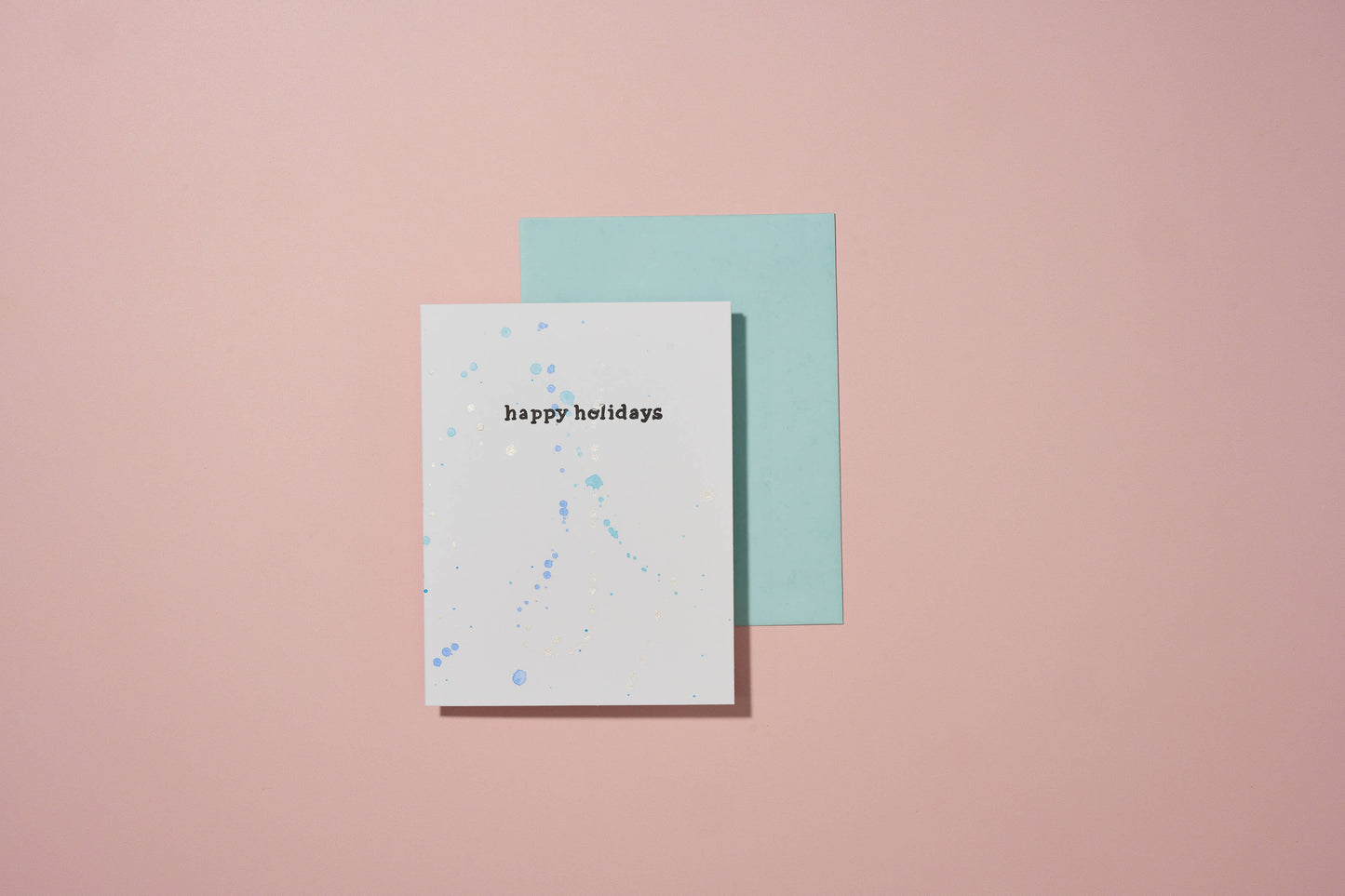 Happy Holidays Hand Painted Letterpress Card