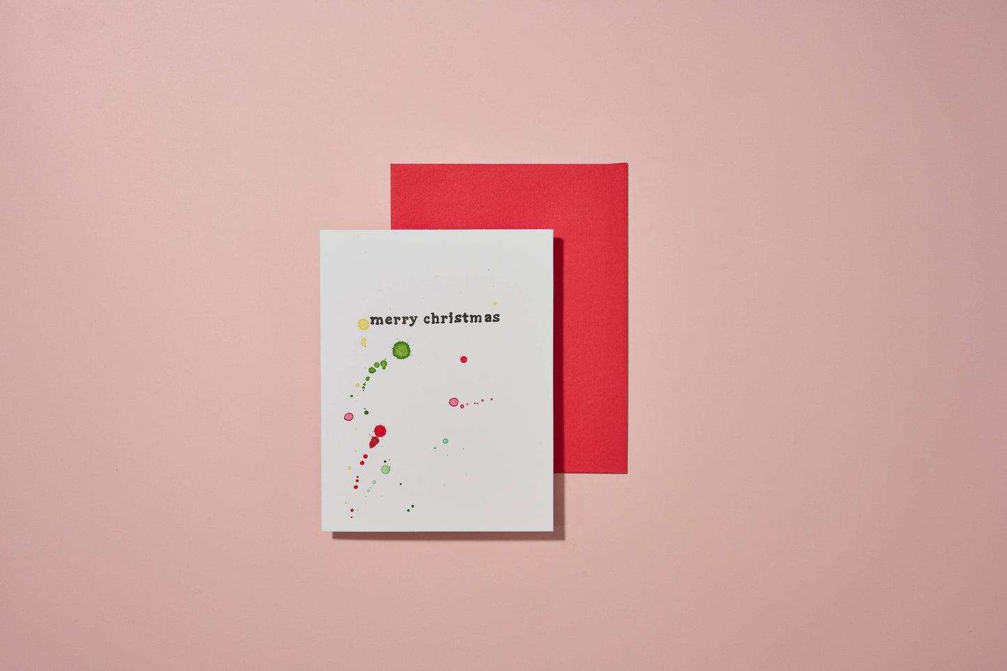 Merry Christmas Hand Painted Letterpress Card