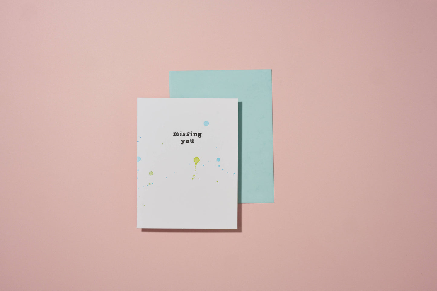 Missing You Hand Painted Letterpress Card