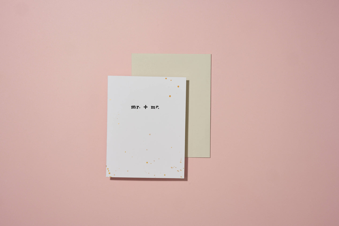 Mr. + Mr. Hand Painted Letterpress LGBTQ+ Wedding Card