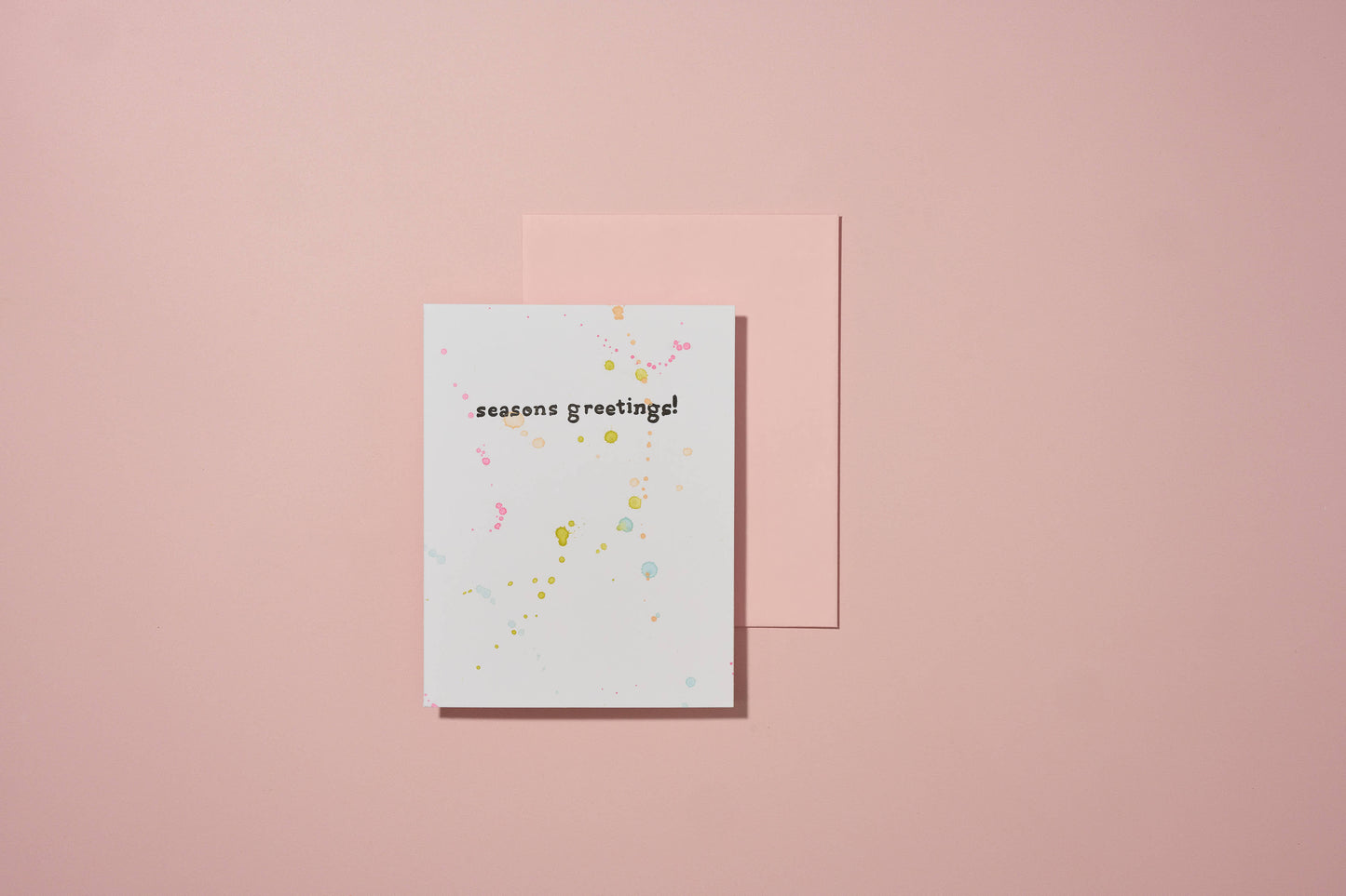 Seasons Greetings Hand Painted Letterpress Card