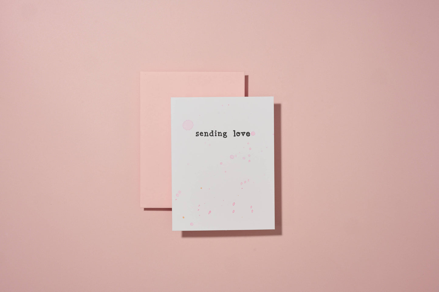 Sending Love Hand Painted Letterpress Card