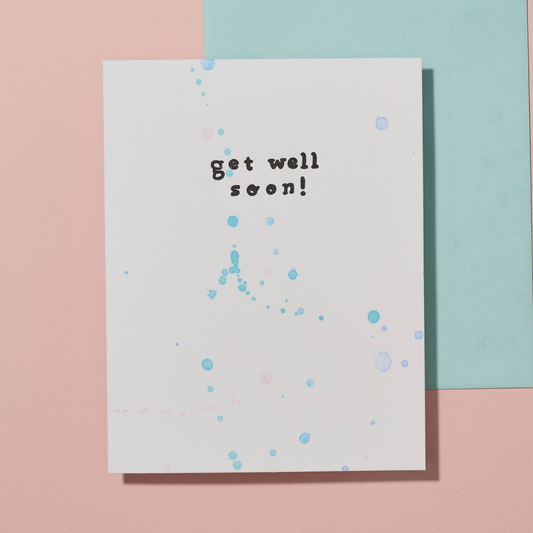 Get Well Soon Hand Painted Letterpress Card