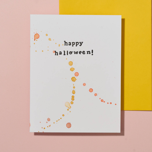 Happy Halloween Hand Painted Letterpress Card