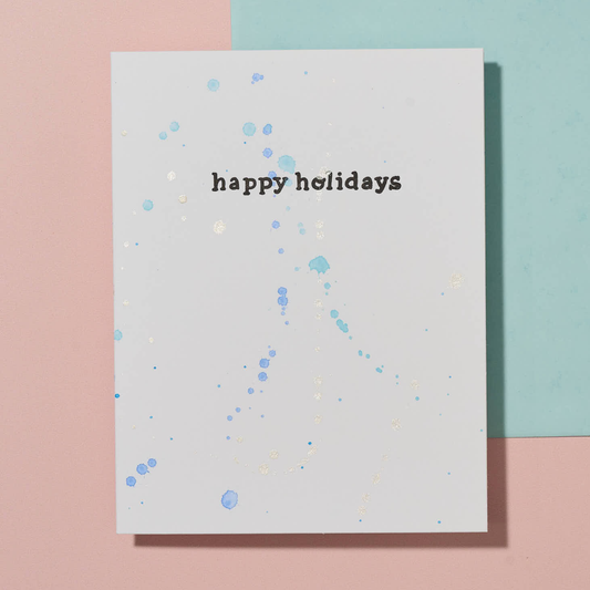 Happy Holidays Hand Painted Letterpress Card